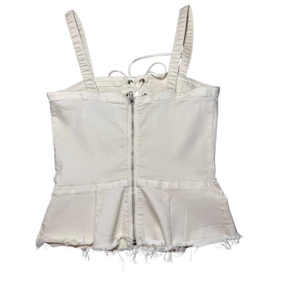 Reformation Lexi Corset Raw Edge Ivory Size 6 Top - Picture 2 of 11